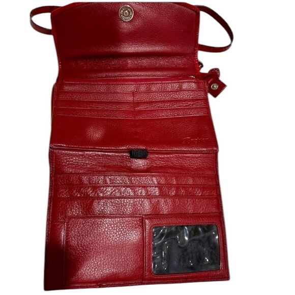 Brighton Red Leather crossbody wallet Bag - Picture 4 of 12